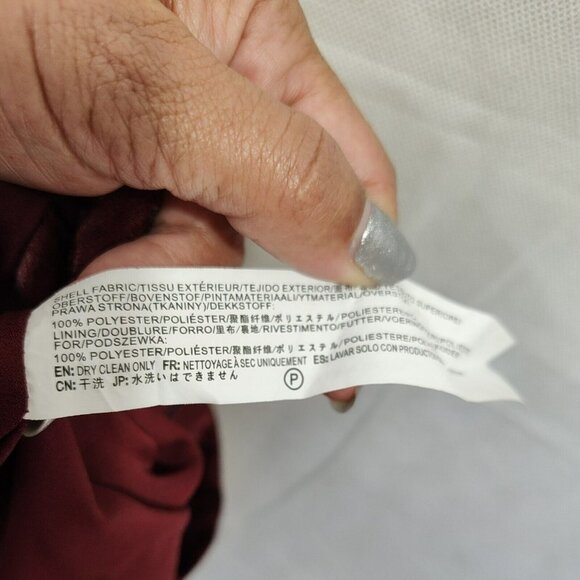 JOA Just One Answer Pants Cropped Women Size S Burgundy Red Black Striped FLAW - Picture 5 of 8